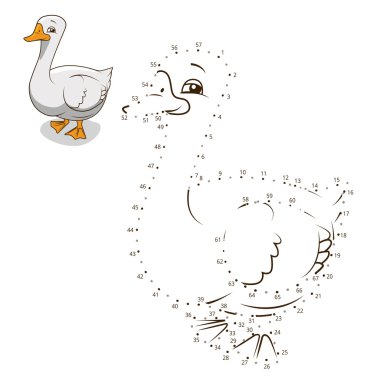 Connect the dots game goose vector illustration clipart