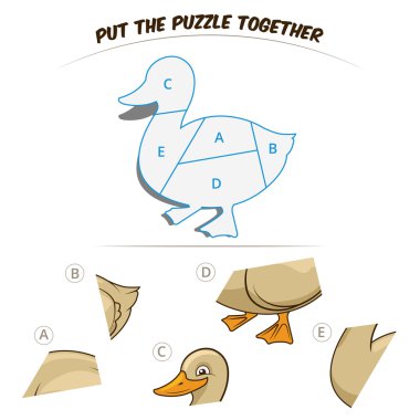 Puzzle oyunu için chldren ördek