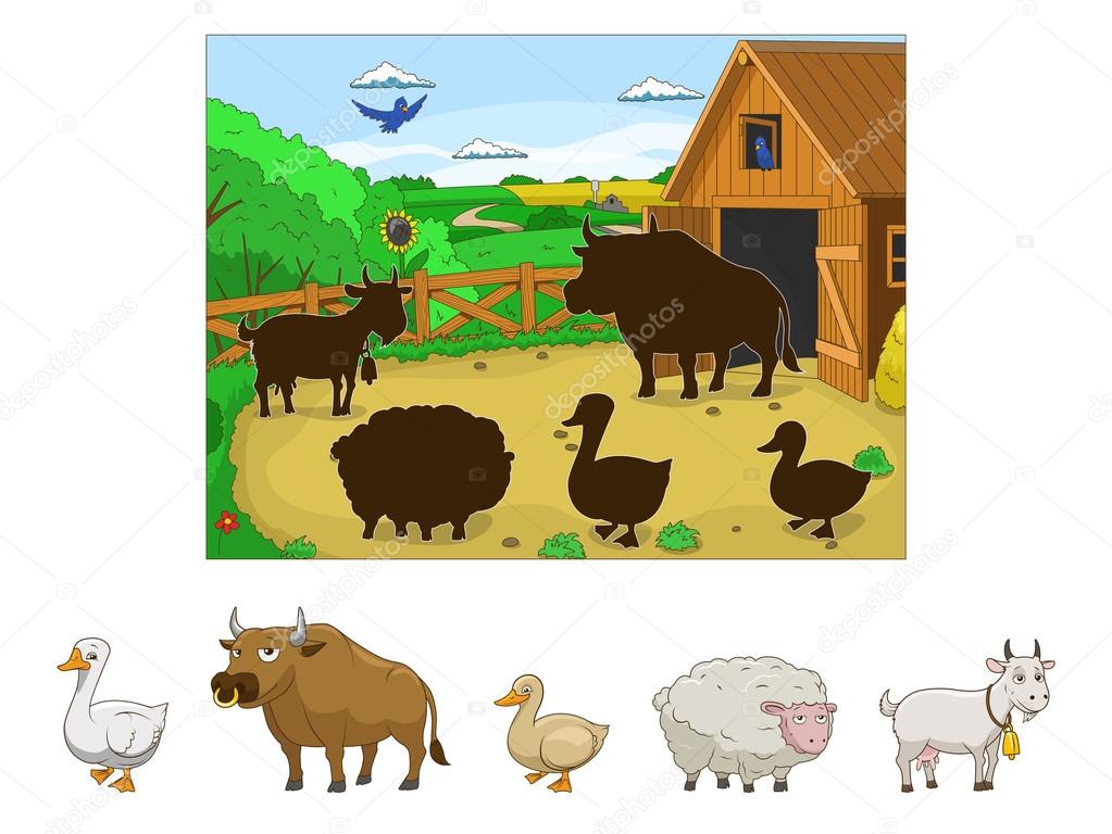 Match the animals to their shadows child game
