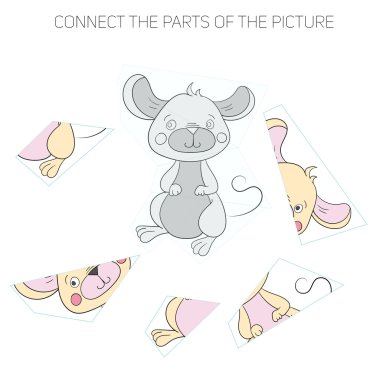 Puzzle için çocuklar fare oyunu