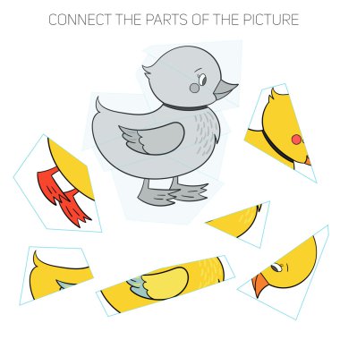 Puzzle game for chldren duck clipart