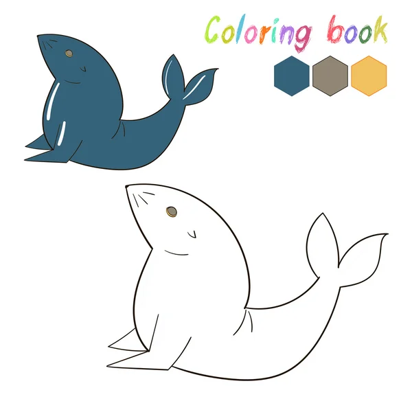 Colorir livro selo crianças layout para o jogo — Vetor de Stock