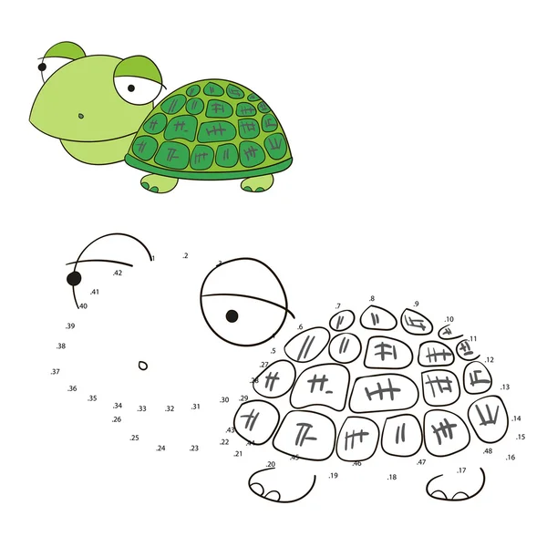 Connectez l'illustration vectorielle de tortue jeu de points — Image vectorielle