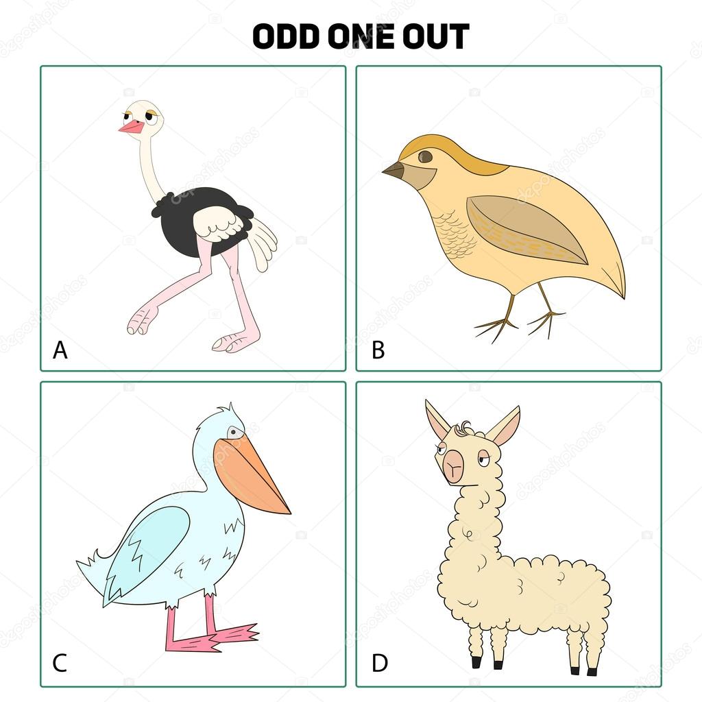 Odd One Out Child Game Vector Illustration Stock Illustration By  ©Alexanderpokusay #87107524
