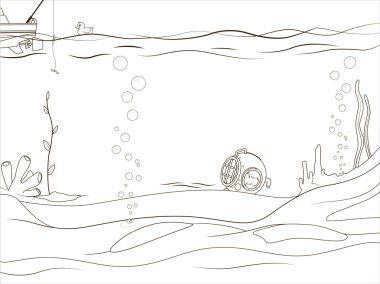 Kitap sualtı canlıları boyama eğitim oyunu