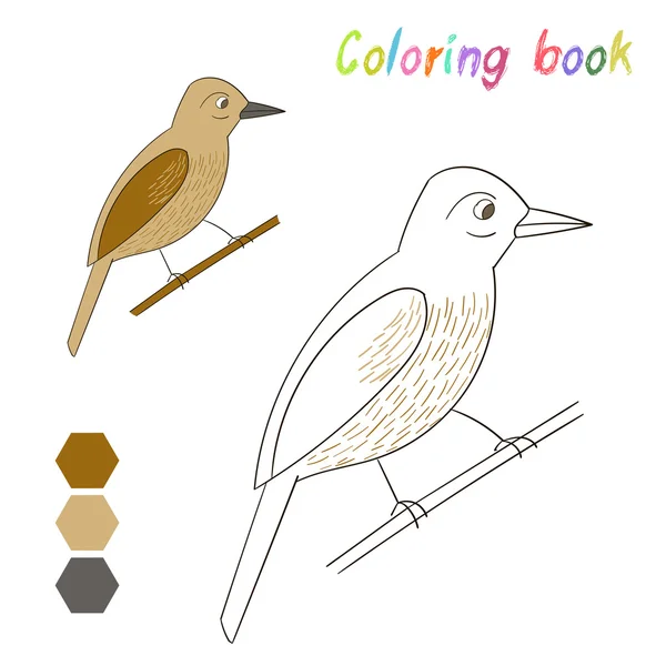 Livre à colorier oiseau xenops enfants disposition pour le jeu — Image vectorielle