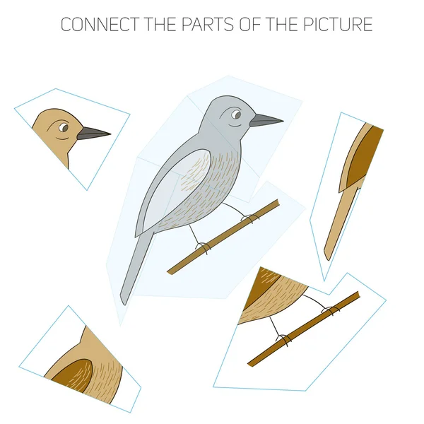 Головоломка для дітей птахів — стоковий вектор