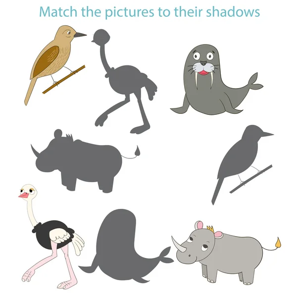 Odpovídající obrázky, aby jejich dítě hra stínů — Stockový vektor