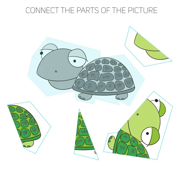 Puzzle-Spiel für Kinder Schildkröte — Stockvektor