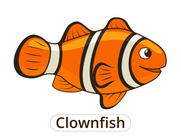 Clownfish sea fish cartoon illustration — Stock Vector