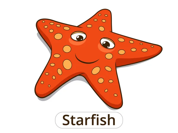 Estrela do mar peixe desenho animado ilustração —  Vetores de Stock