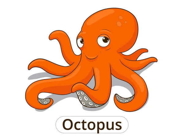 Octopus dierlijke zeevis cartoon afbeelding — Stockvector