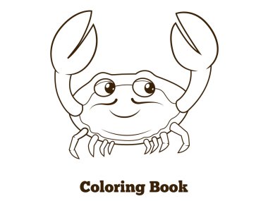 Coloring book crab cartoon educational