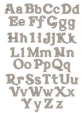 Font tattoo engraving with shading clipart