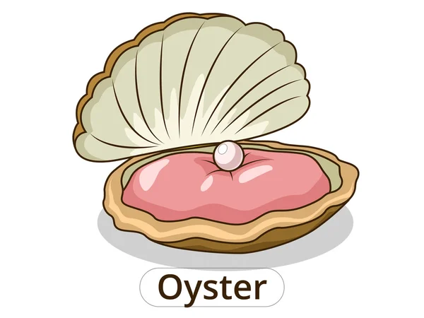 Oyster animal subaquático desenho animado ilustração —  Vetores de Stock