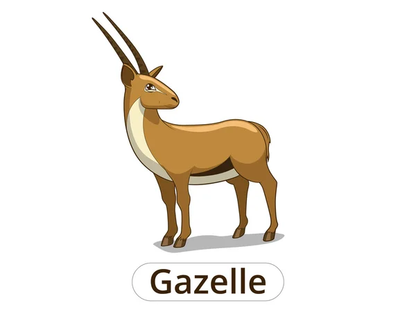 Gazelle แอฟริกา Savannah การ์ตูนภาพประกอบ — ภาพเวกเตอร์สต็อก