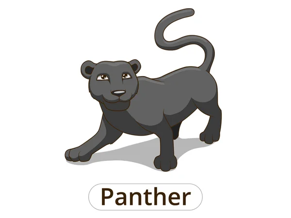 Panther afrikanische savanne cartoon illustration — Stockvektor