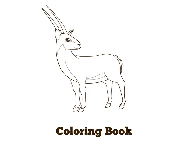 Colorir livro gazela animal africano desenhos animados — Vetor de Stock