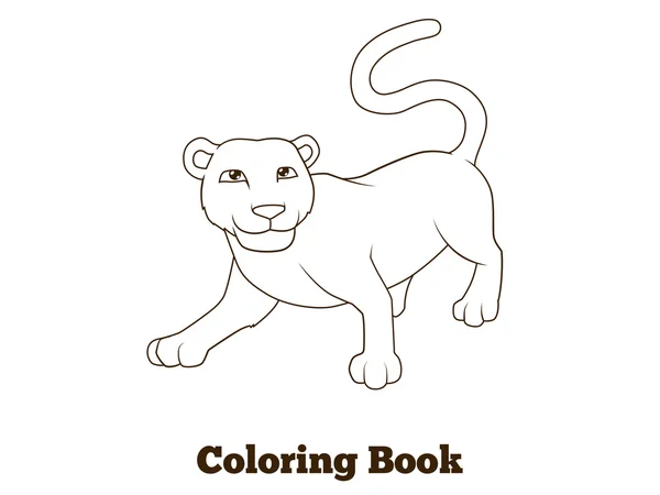 Libro para colorear pantera animal africano dibujos animados — Vector de stock