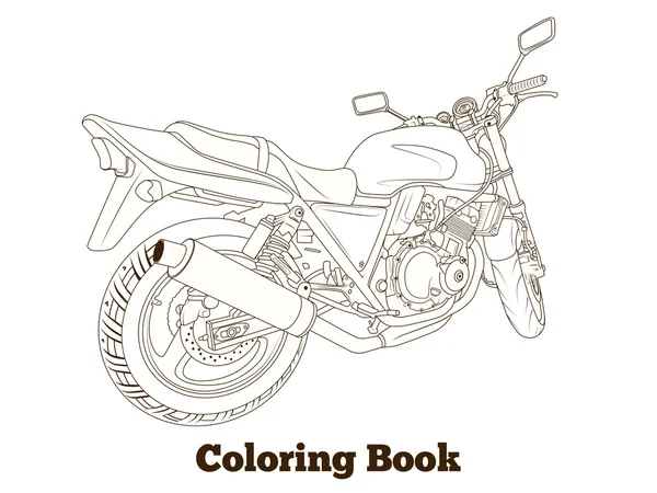 Livro para colorir ilustração vetorial de moto — Vetor de Stock