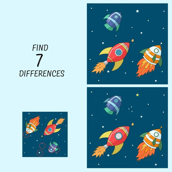 Educational game for children find the differences — Stock Vector