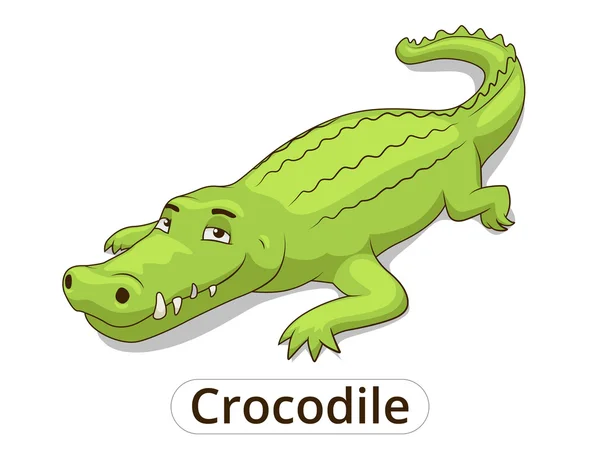 Krokodil Afrikaanse savanne dierlijk beeldverhaal — Stockvector