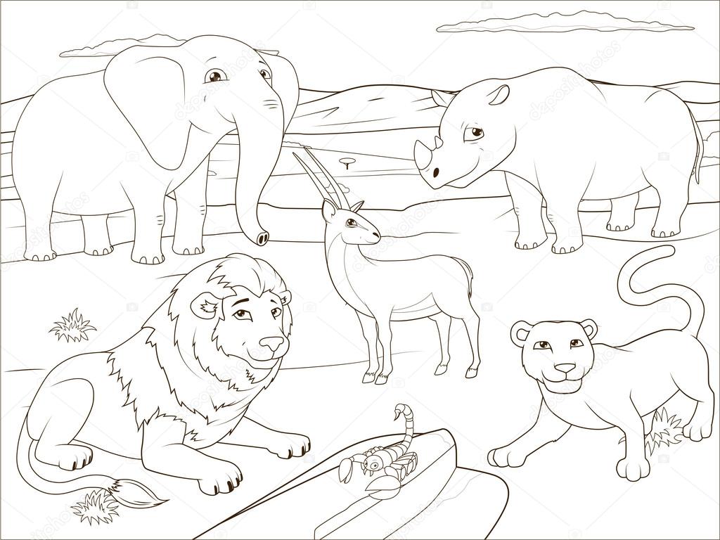 permite colorir o livro de colorir animais fofos para crianças pequenas.  jogo de educação para crianças. pintar o leão 11570089 Vetor no Vecteezy