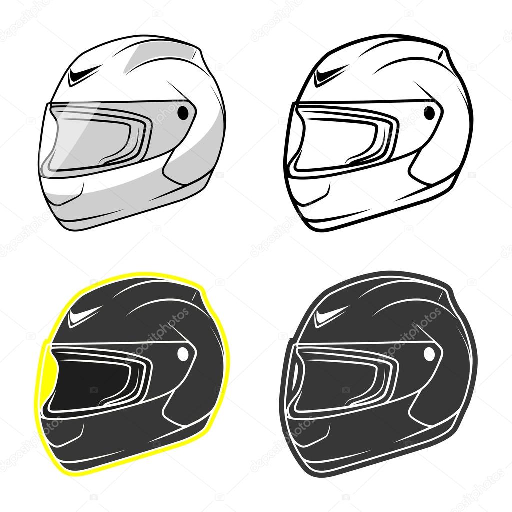 Desenho animado de corrida de motocicleta com capacete