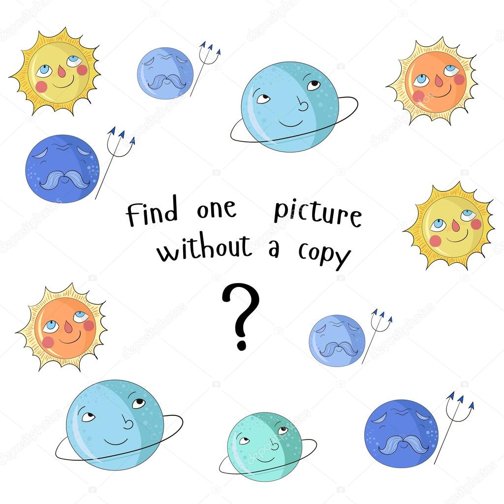Educational game find picture without copy