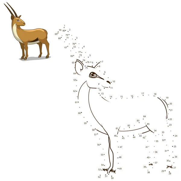 Conectar los puntos para dibujar juego educativo animal — Vector de stock