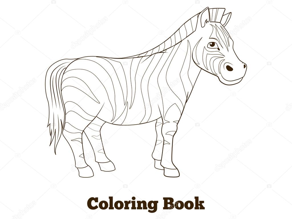 Coloring book zebra african savannah animal