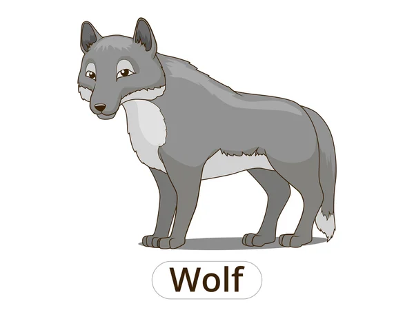 Wald Tier Wolf Cartoon Vektor Illustration — Stockvektor