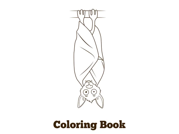 Colorir livro floresta animal morcego desenhos animados — Vetor de Stock