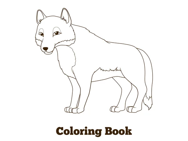 Цветовая книга лесной животный волк — стоковый вектор