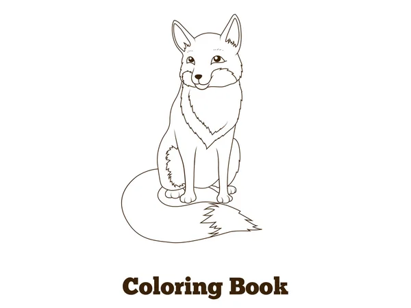 Libro para colorear bosque animal zorro dibujos animados — Archivo Imágenes Vectoriales