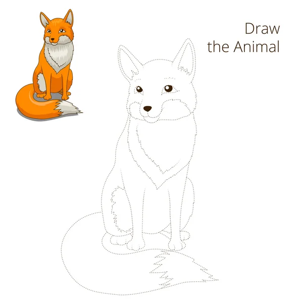 Narysuj kreskówka Lis zwierząt leśnych — Wektor stockowy