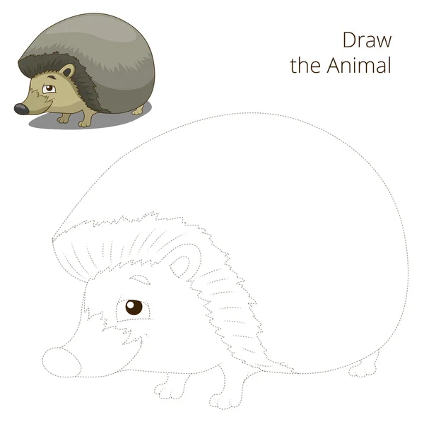 森林動物ハリネズミ漫画を描く — ストックベクタ