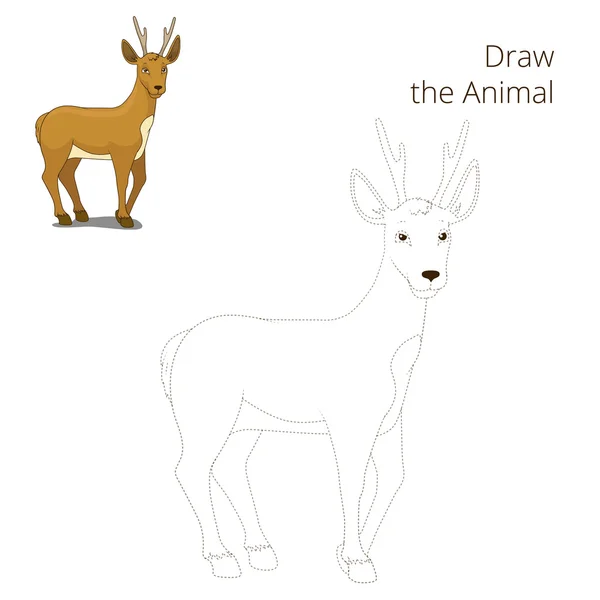 Dibuja la caricatura de corzo animal del bosque — Vector de stock