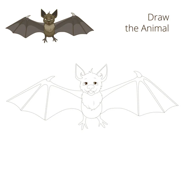 Dibuja el bosque animal murciélago de dibujos animados — Vector de stock