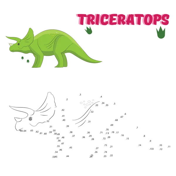 Lernspiel zeichnet Dinosaurier — Stockvektor