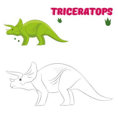 Eğitim oyun boyama kitabı dinozor