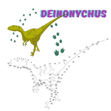 Dinozor çizmek için noktalar connect eğitim oyunu