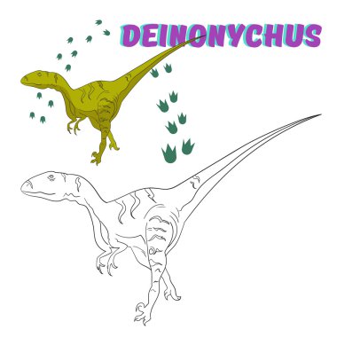 Eğitim oyunu kitap dinozor vektör boyama