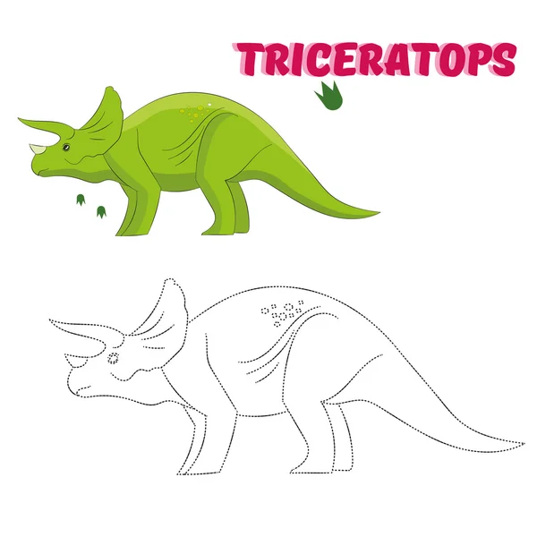 Pedagogiska spel ansluta prickar Rita dinosaurie — Stock vektor