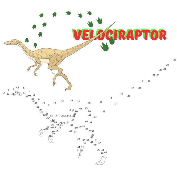 Eğitici bir oyun bağlantı noktaları dinozor çizmek için — Stok Vektör