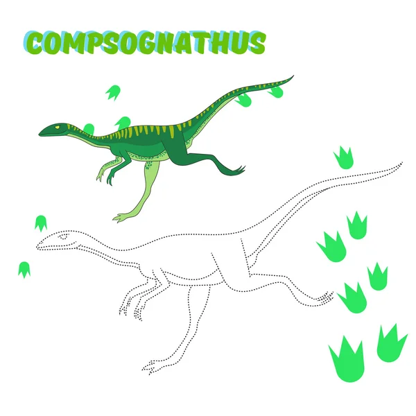 Desenhos para colorir compsognathus vetor animais