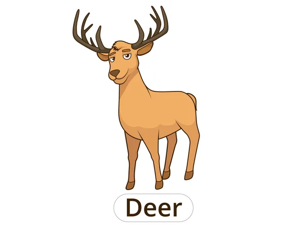 Zvíře jelen lesní karikatury pro děti vektorové — Stockový vektor
