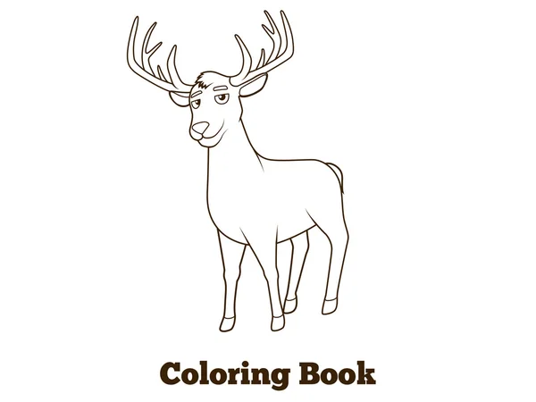 Forest animal deer cartoon coloring book vector — Stock Vector