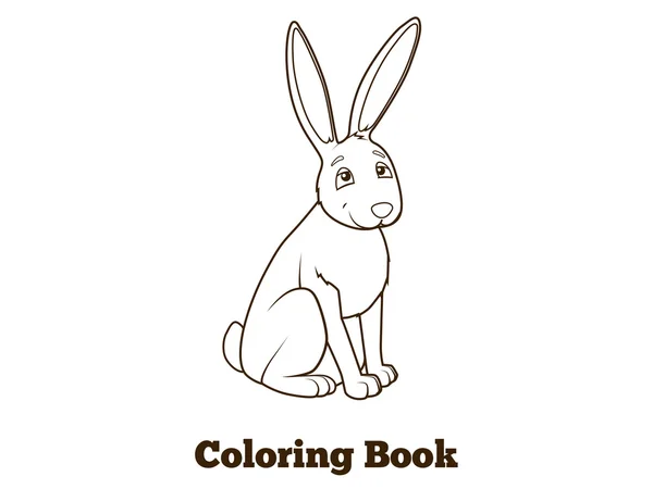 Floresta animal lebre cartoon colorir livro vetor — Vetor de Stock