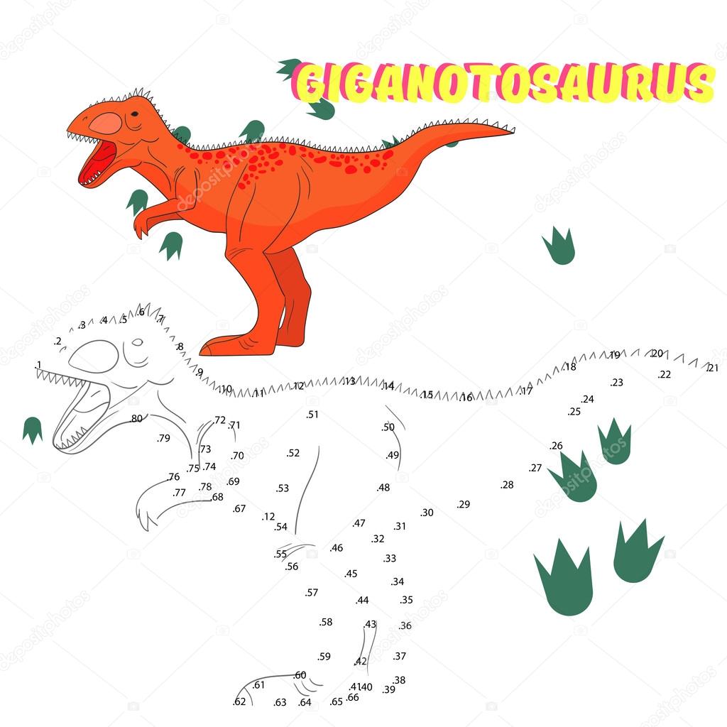 Jogo educativo conectar pontos para desenhar dinossauro imagem vetorial de  AlexanderPokusay© 87433616